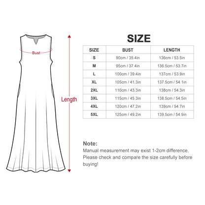 Abito Maxi Lungo Personalizzato | Vestito a Colonna Senza Maniche (S-5XL)