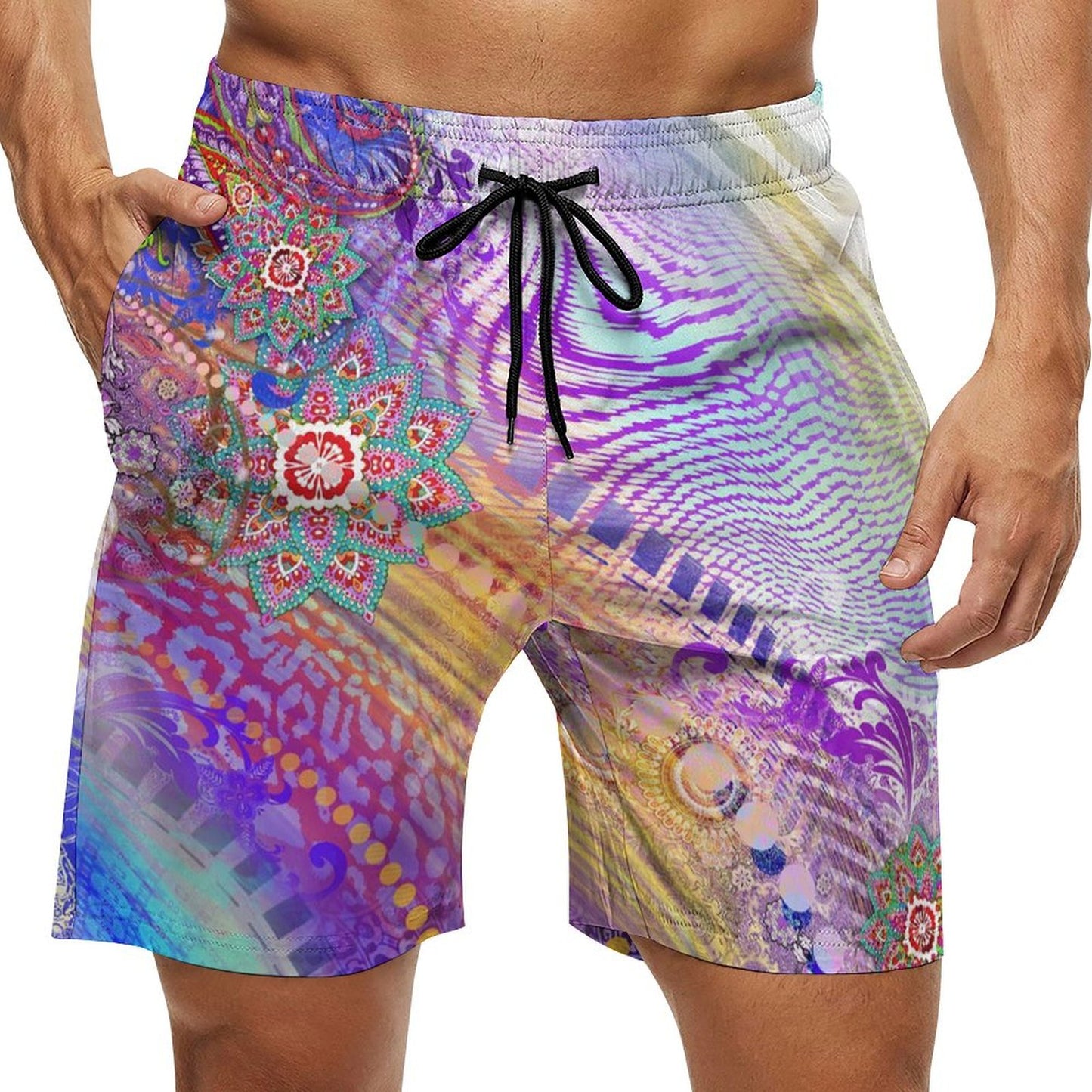 Pantaloncini Spiaggia Uomo Personalizzati | Tessuto "Pelle di Pesca" | Stampa Unica