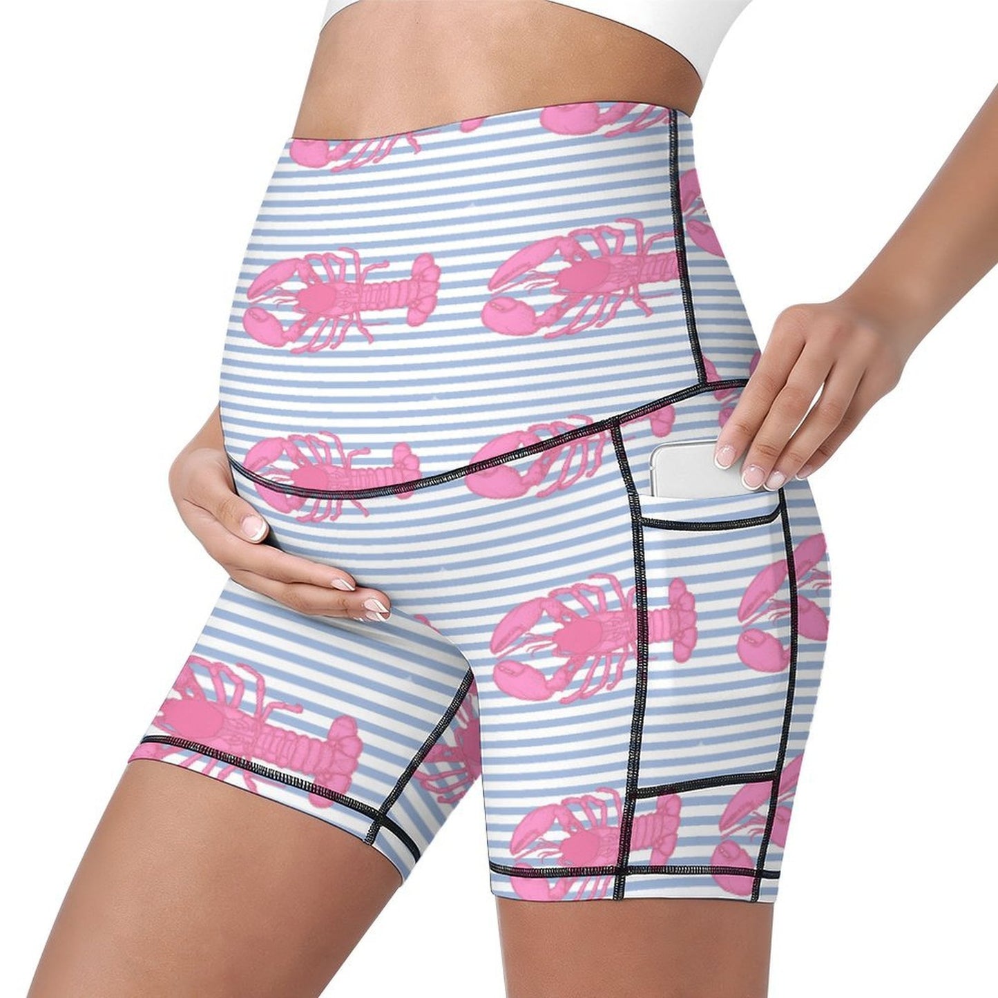 Biker Shorts Premaman Personalizzati con Supporto Pancia e Tasche