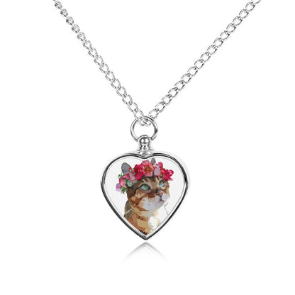Collana Commemorativa Personalizzata con Foto per Animali | Ciondolo Urna