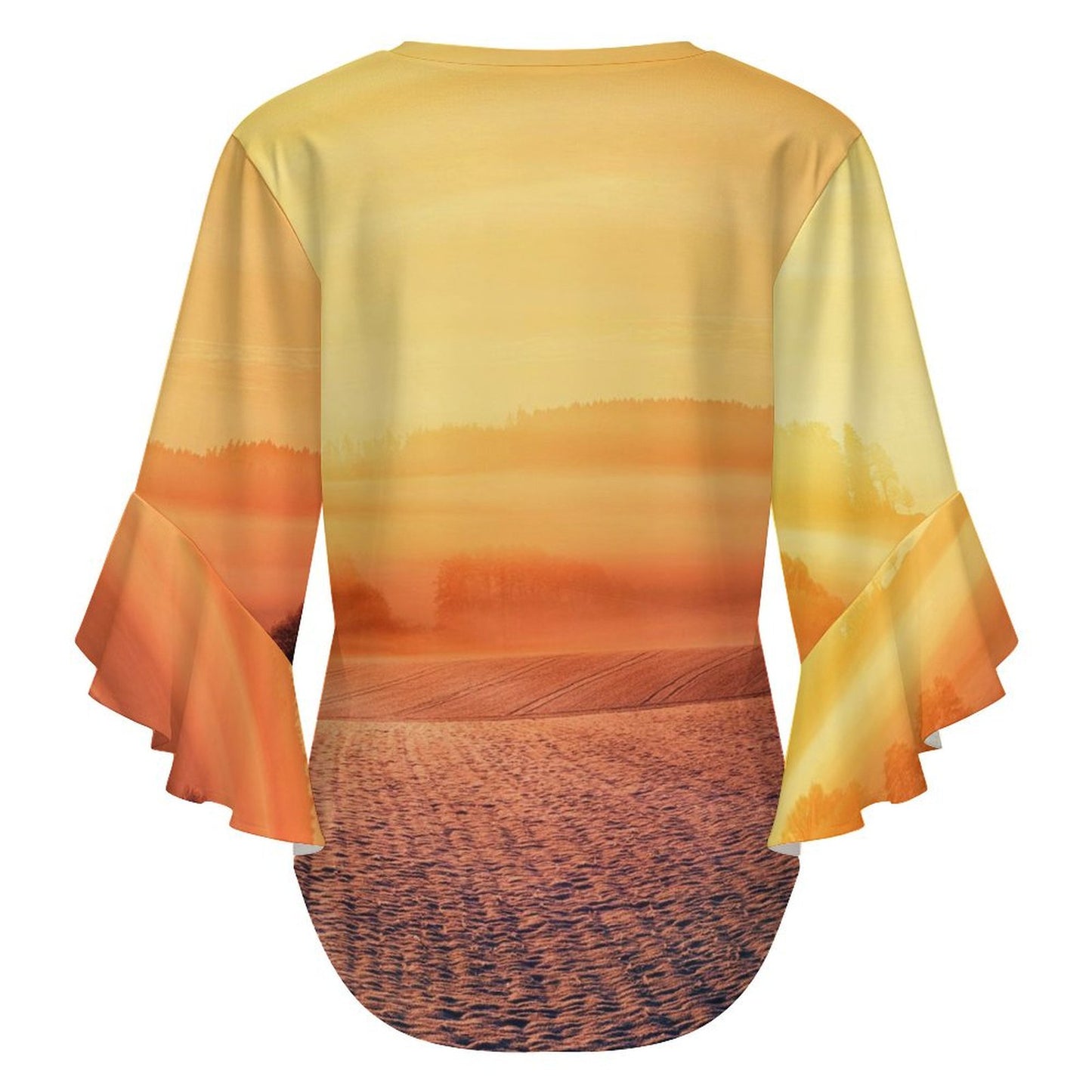 Blusa Donna con Volant e Scollo a V | Top Personalizzabile Elegante