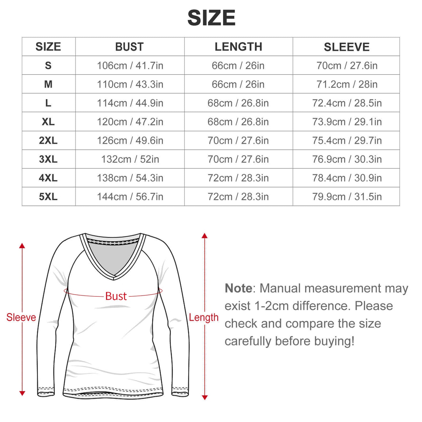-Shirt Manica Lunga Doppio Scollo V | Stampa Personalizzata | Poliestere/Spandex