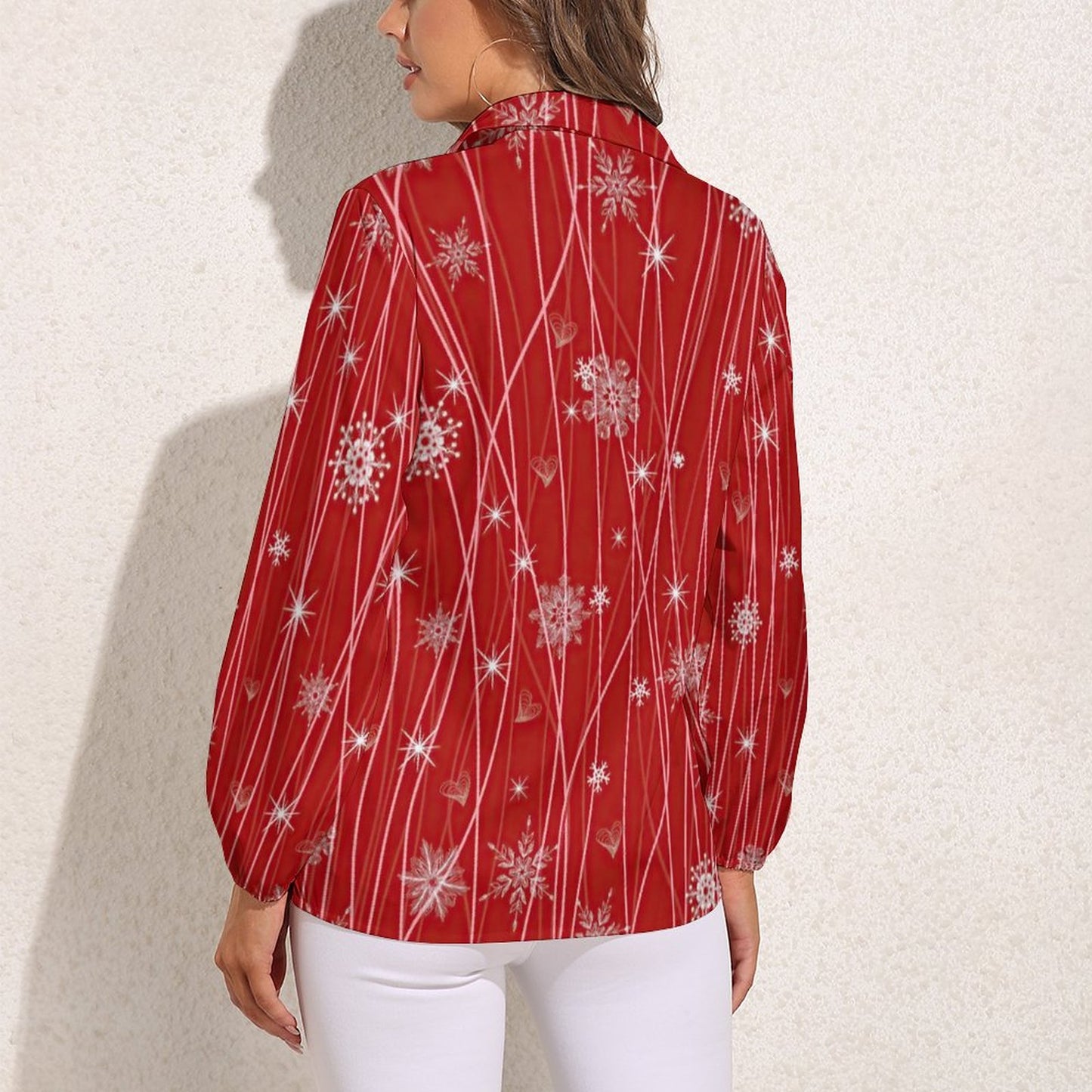 Blusa Vintage Scollo a V | Maniche a Lanterna & Polsini Elastici (S-3XL)