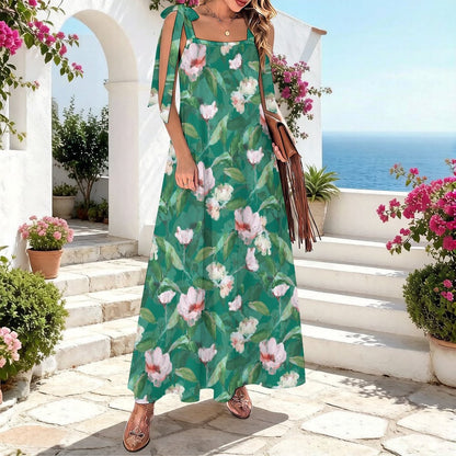 Abito Lungo Donna Spalline Regolabili con Stampa Personalizzata