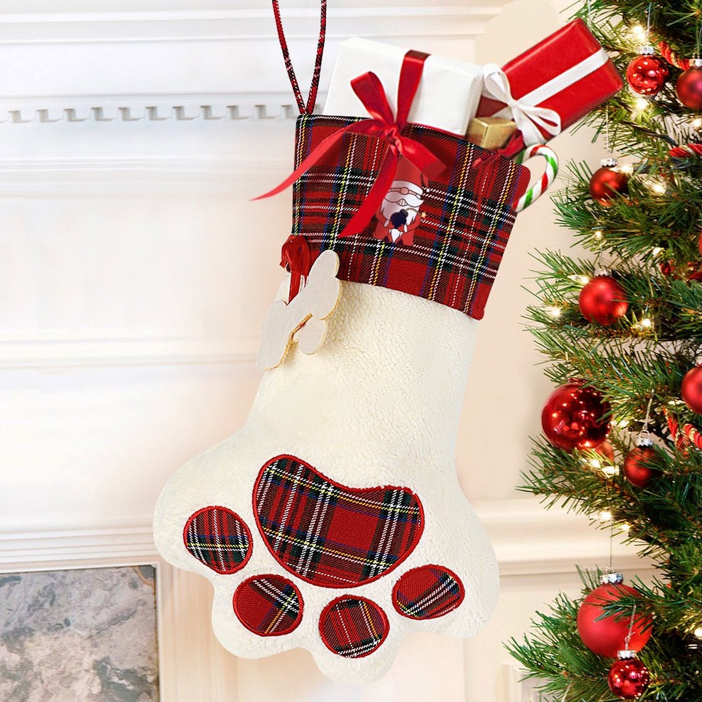 Calza di Natale per Cani Personalizzata | Il Suo Posto d'Onore