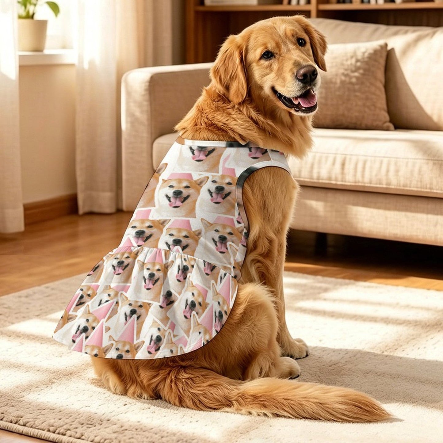 Vestito Estivo Large Taglia per Cani e Gatti con Balze e Stampa Personalizzata