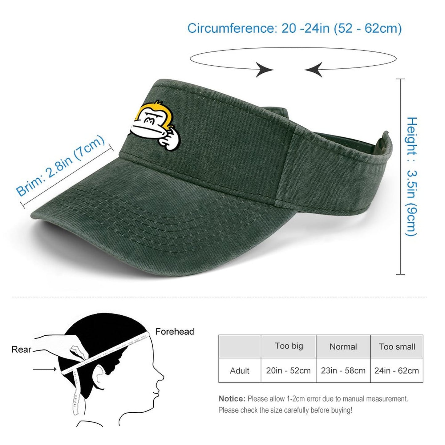 Visiera da Sole Personalizzata | Cotone Traspirante per Uomo e Donna