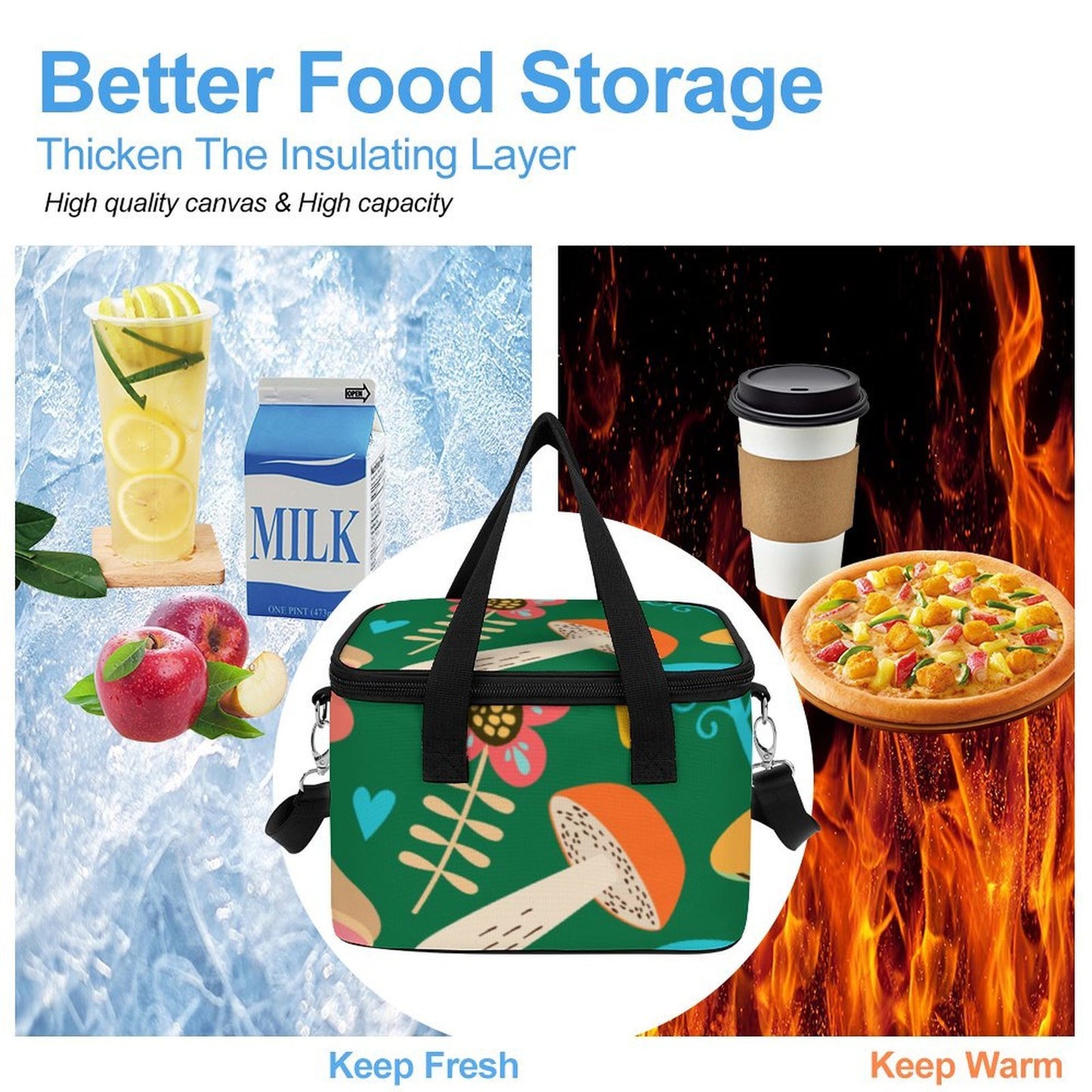 Borsa Termica Porta Pranzo Impermeabile Personalizzata in Oxford 600D