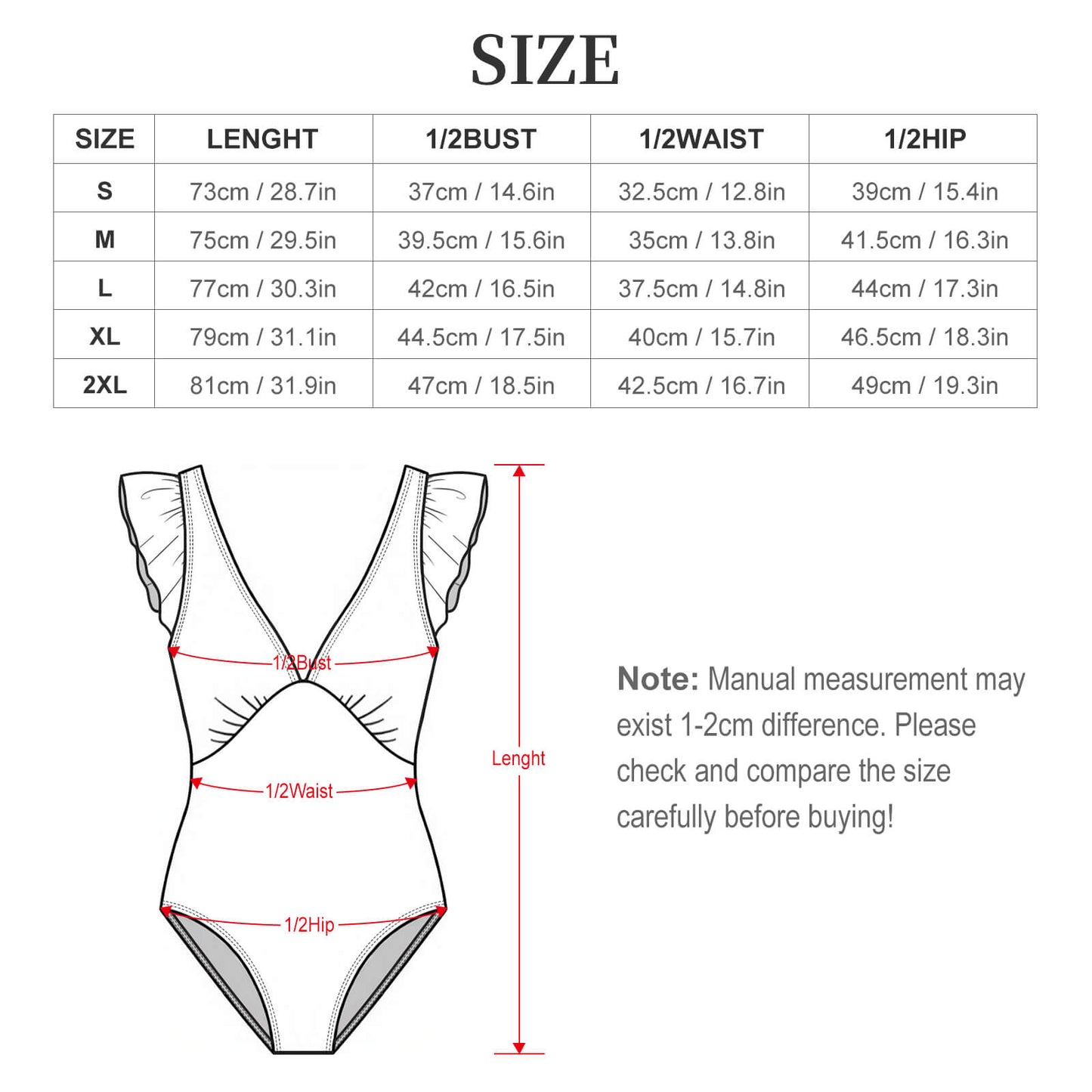 Costume intero donna con maniche a volant e imbottitura rimovibile personalizzabile