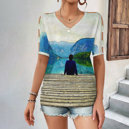 Top Spalle Scoperte Donna Personalizzabile | Maglia Scollo V Stampa Foto