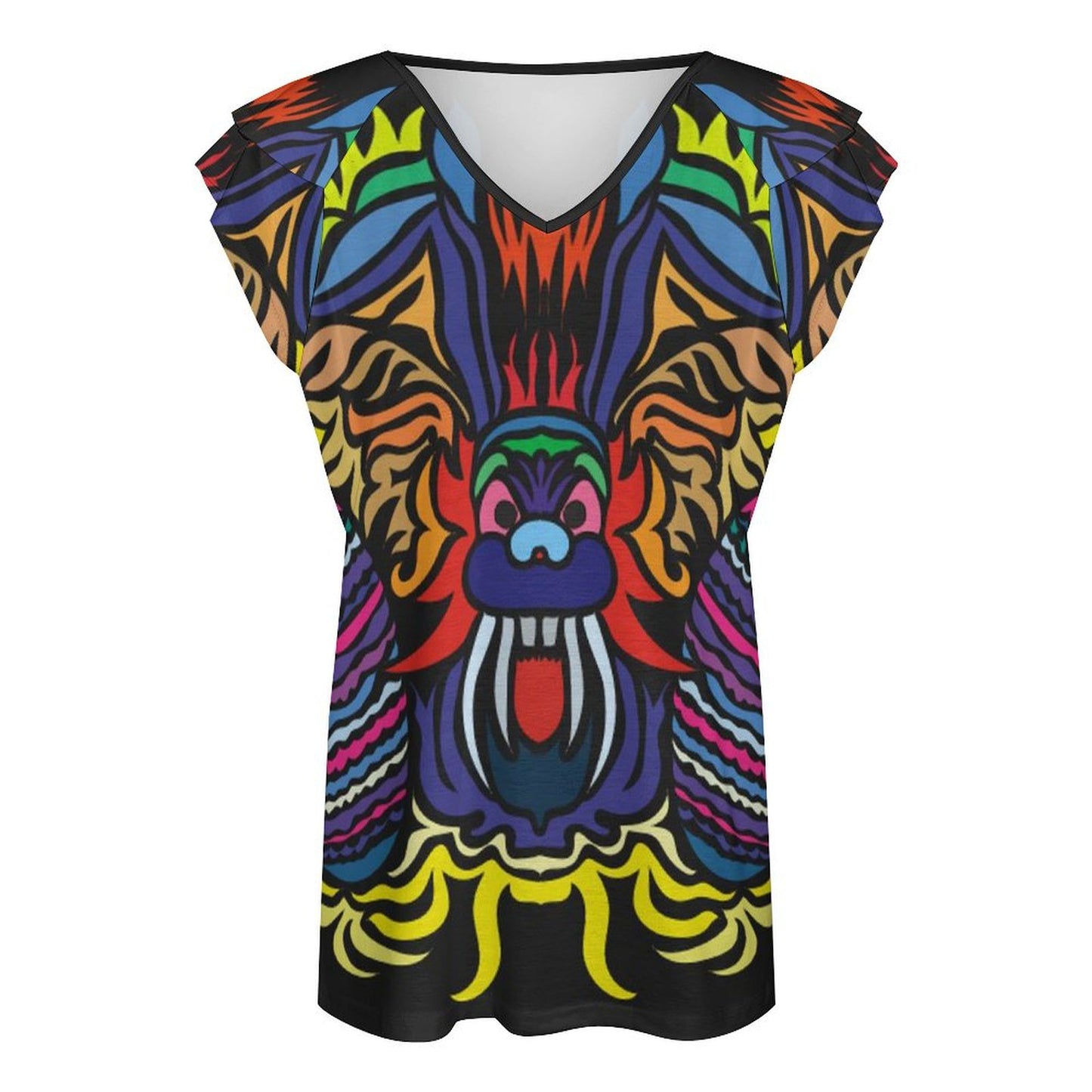 T-Shirt Donna Scollo V e Volant BUT | Personalizzata | Poliestere/Spandex