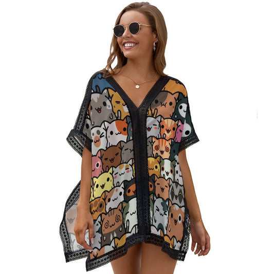 Copricostume Donna Kaftano | Tunica Mare Maniche Pipistrello Personalizzata
