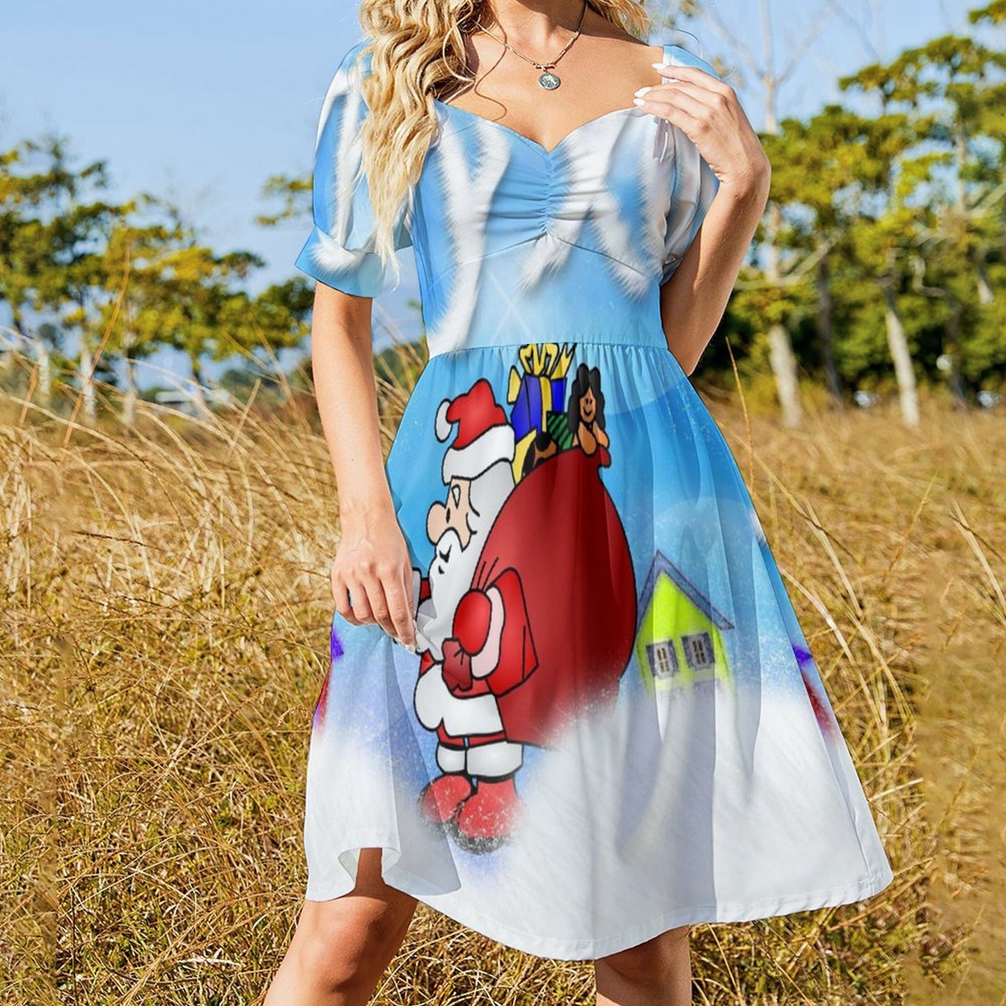 Abito A-Line Personalizzato con Foto | Vestito Estivo Sciancrato