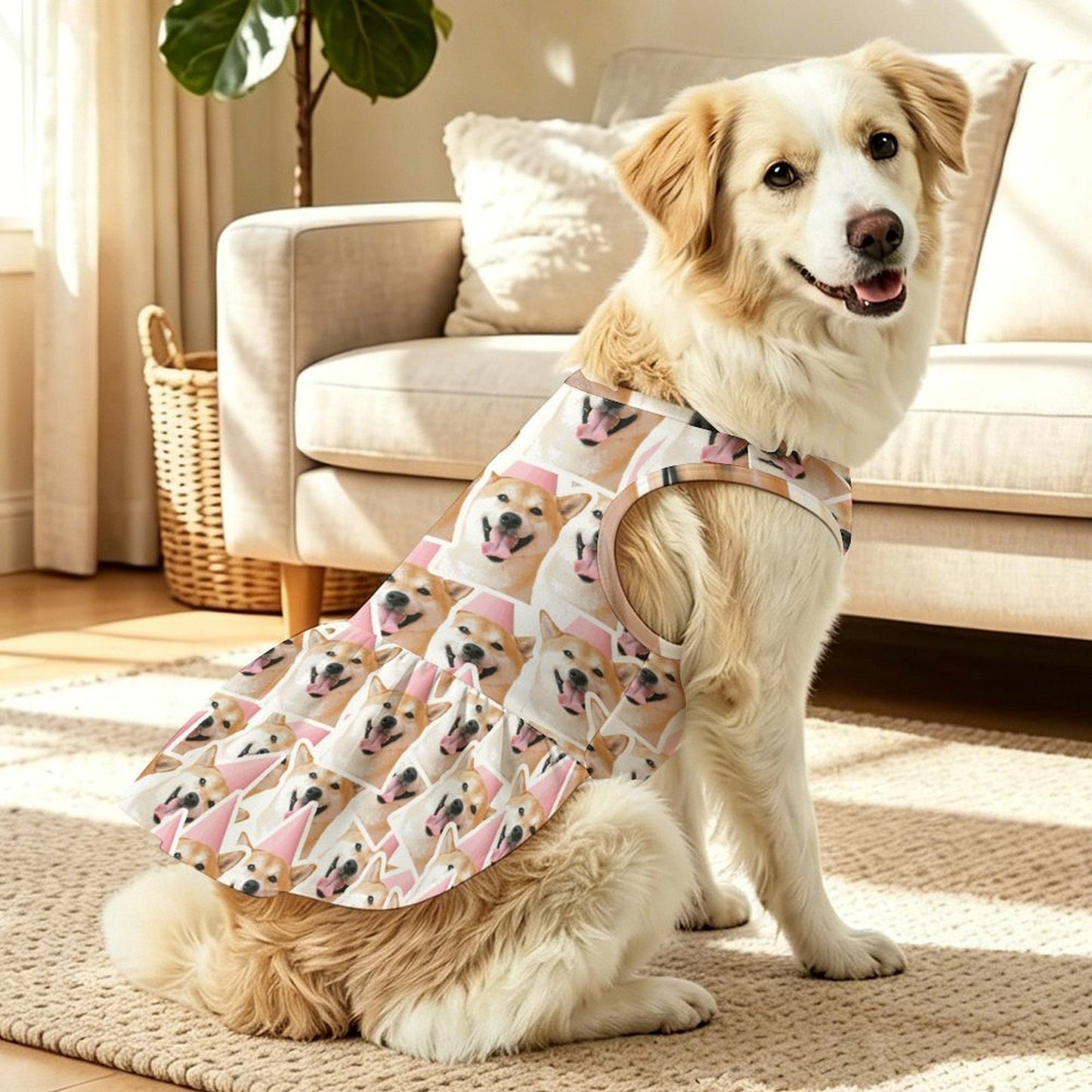 Vestito Estivo Large Taglia per Cani e Gatti con Balze e Stampa Personalizzata