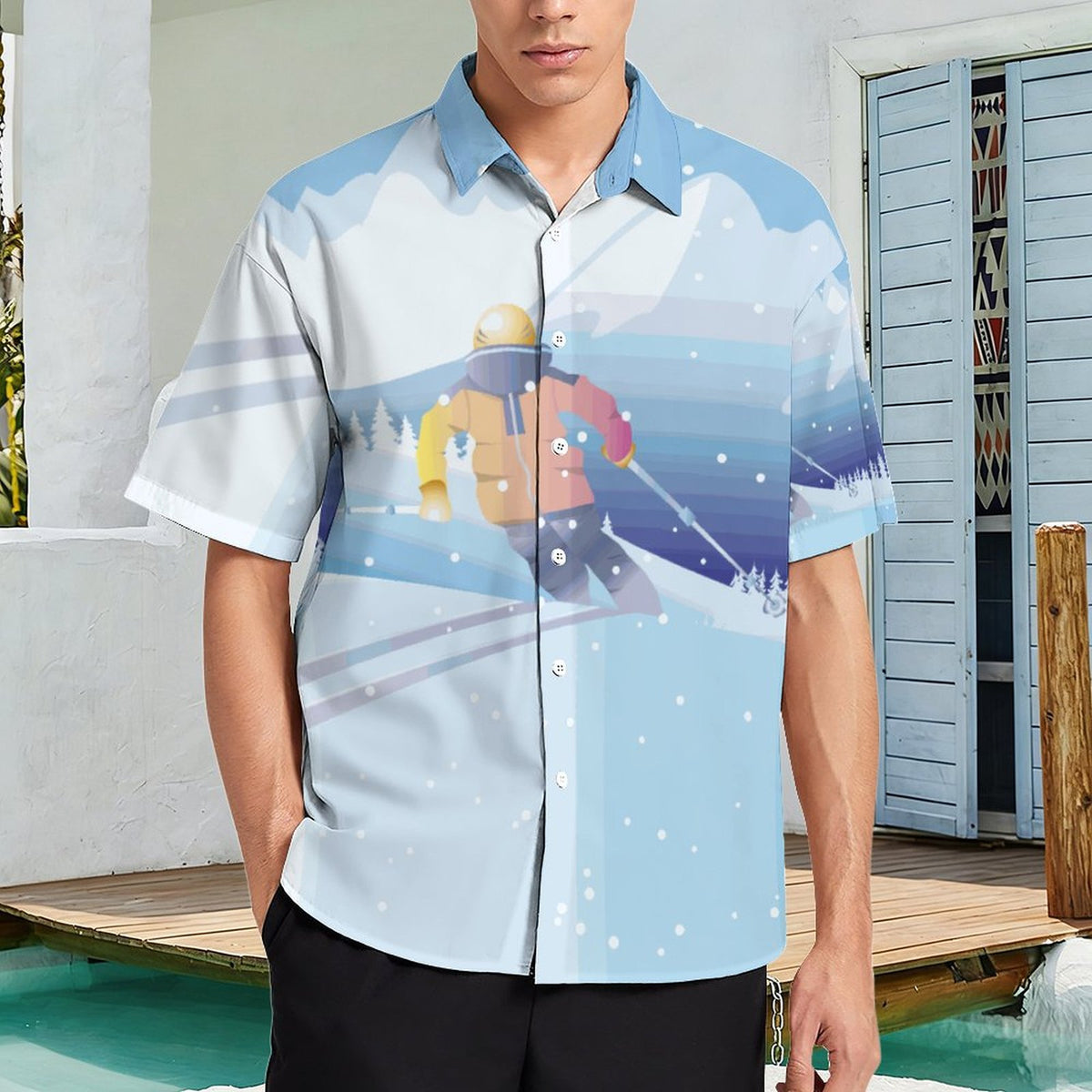 Camicia Uomo Cotone Colletto Classico Manica Corta Personalizzabile