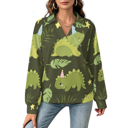 Felpa Donna Scollo a V Maniche Lunghe Personalizzabile Comoda