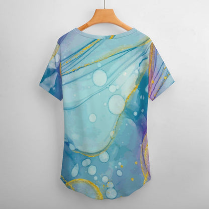 T-Shirt Donna Scollo V Personalizzata | Seta di Latte | Stile Comodo