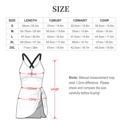 Costume Intero a Gonna con Pantaloncino Integrato e Lacci Regolabili — Personalizzabile con Stampa, dalla S alla 2XL
