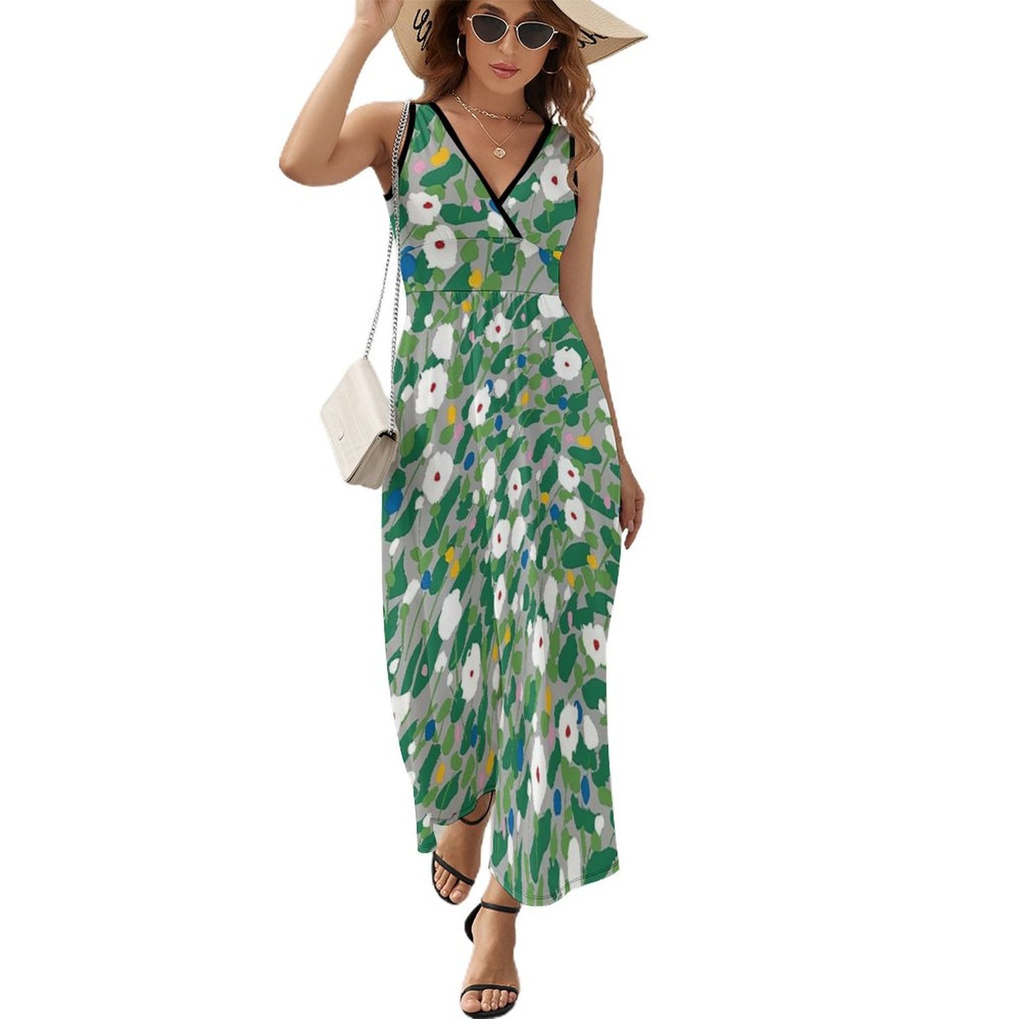 Abito Midi Personalizzato V-Neck | Seta di Latte & Volant | Comfort Chic