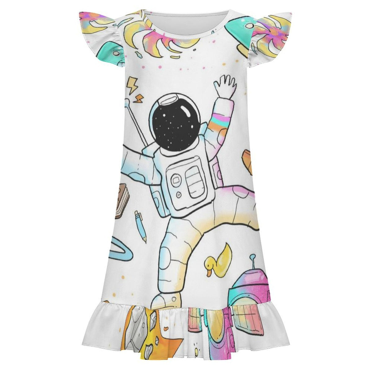 Camicia da Notte Bambina con Volant Personalizzabile