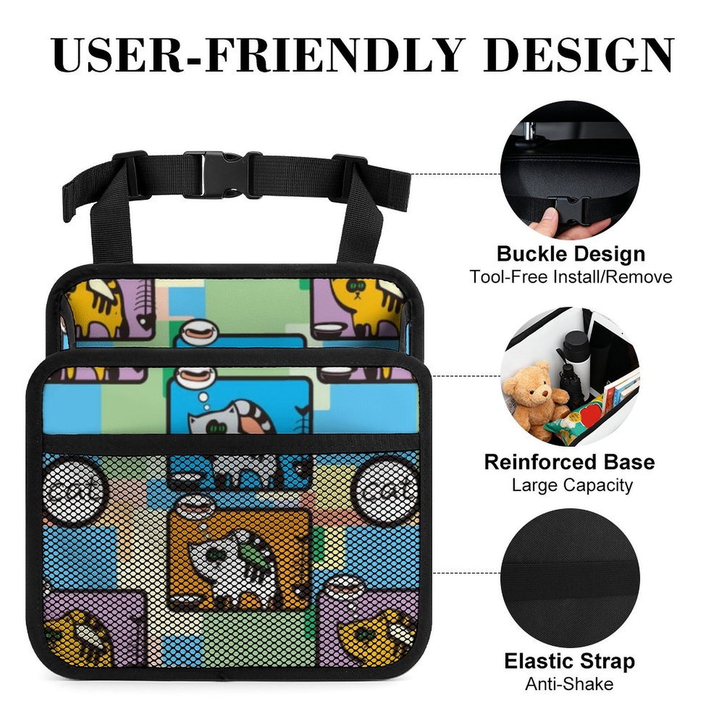 Organizer Sedile Auto Personalizzato | Portaoggetti in Ecopelle PU