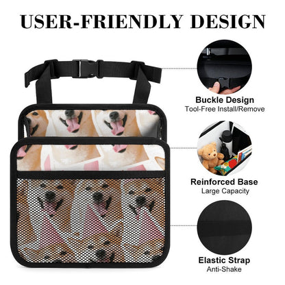 Tasca organizer per sedile auto in ecopelle PU con tasche a rete personalizzabile