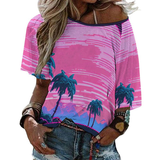T-Shirt Donna Scollo a Barca Personalizzabile | Maglia a Coste