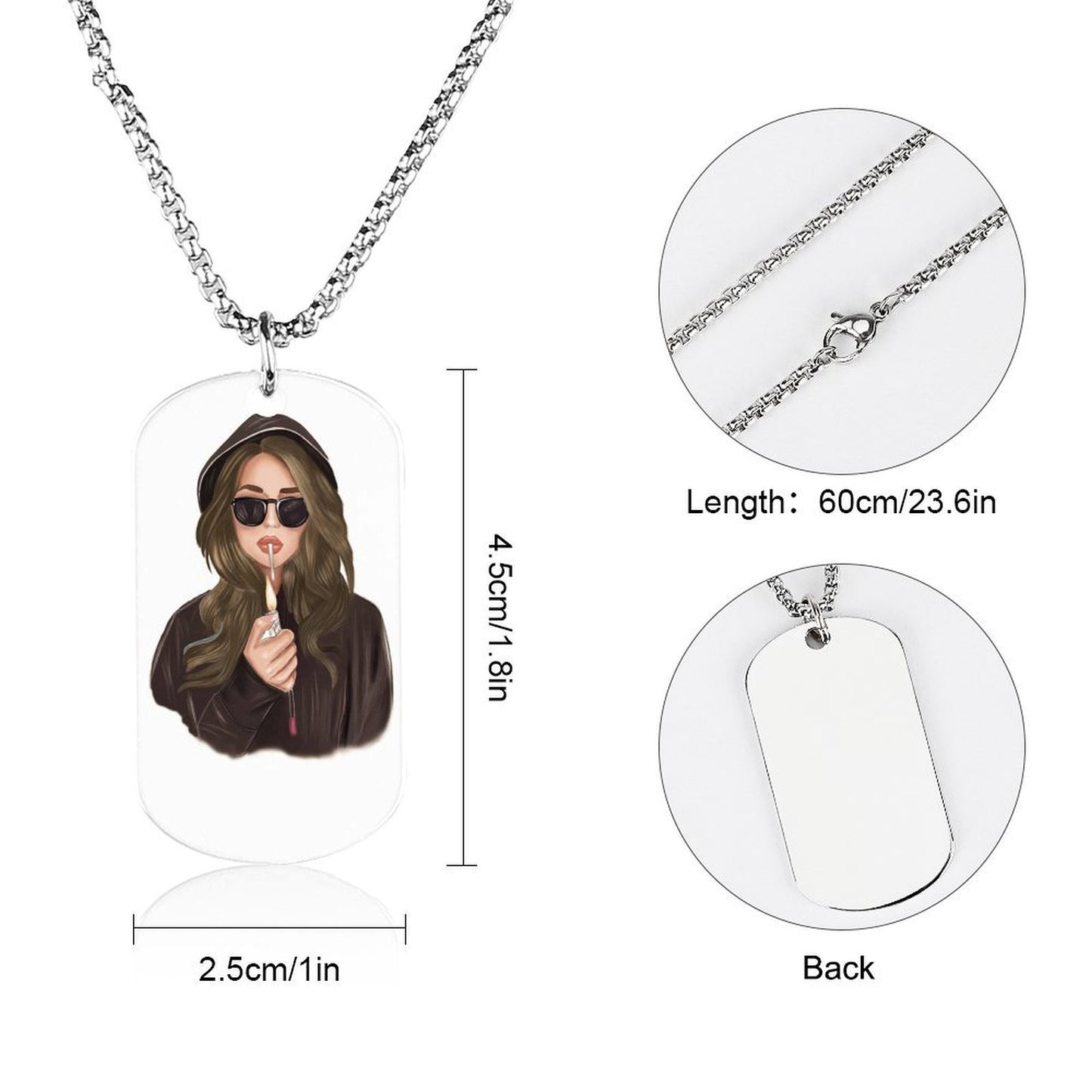 Collana a Piastrina Personalizzata in Acciaio al Titanio
