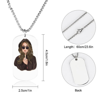 Collana a Piastrina Personalizzata in Acciaio al Titanio