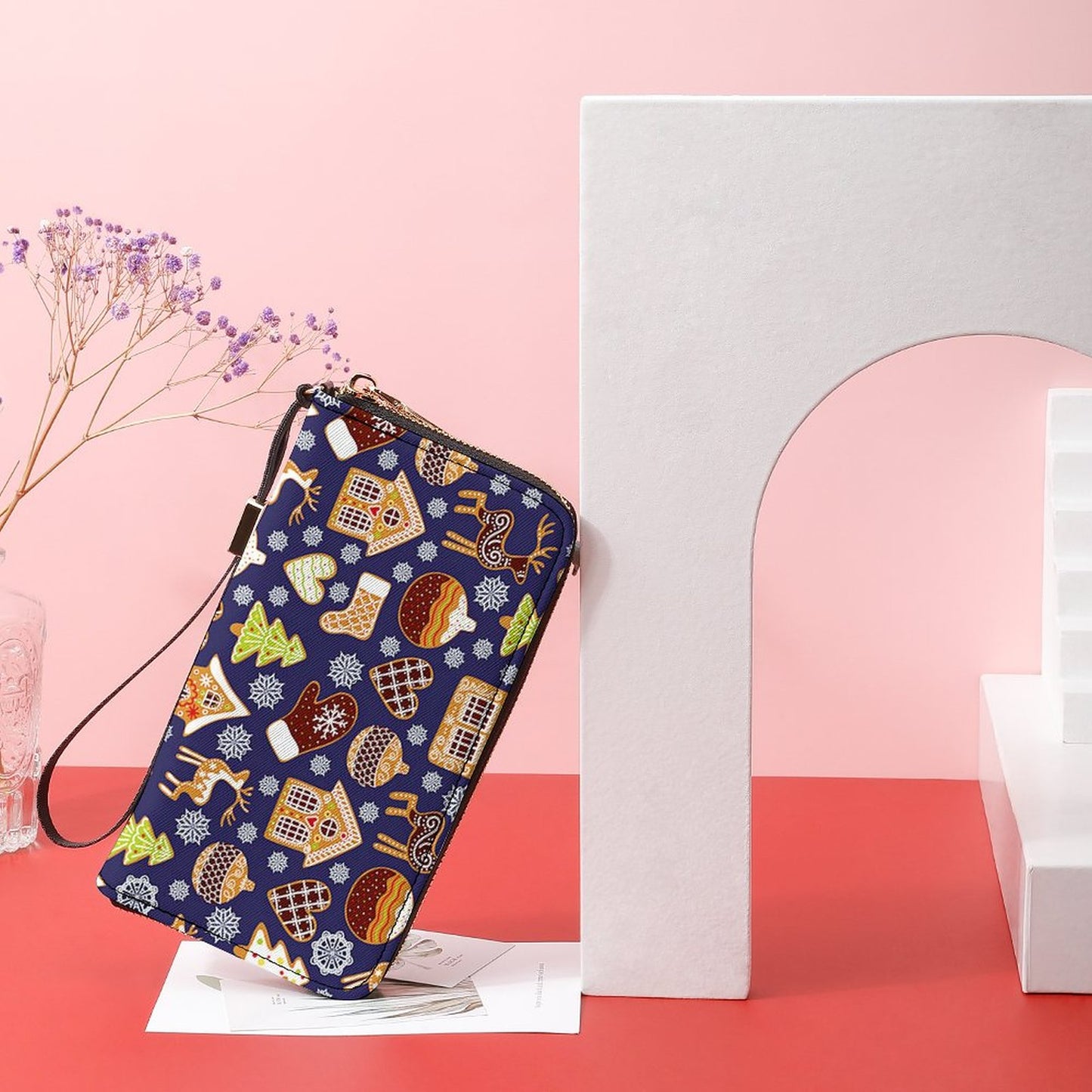 Portafoglio Donna Grande Zip-Around | Clutch Personalizzata Pelle PU