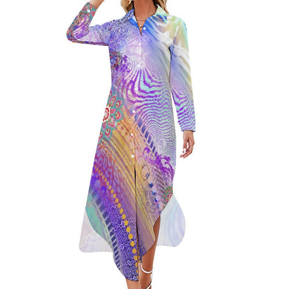 Abito Chemisier Donna Maniche Lunghe | Tessuto Elastico | Personalizzabile