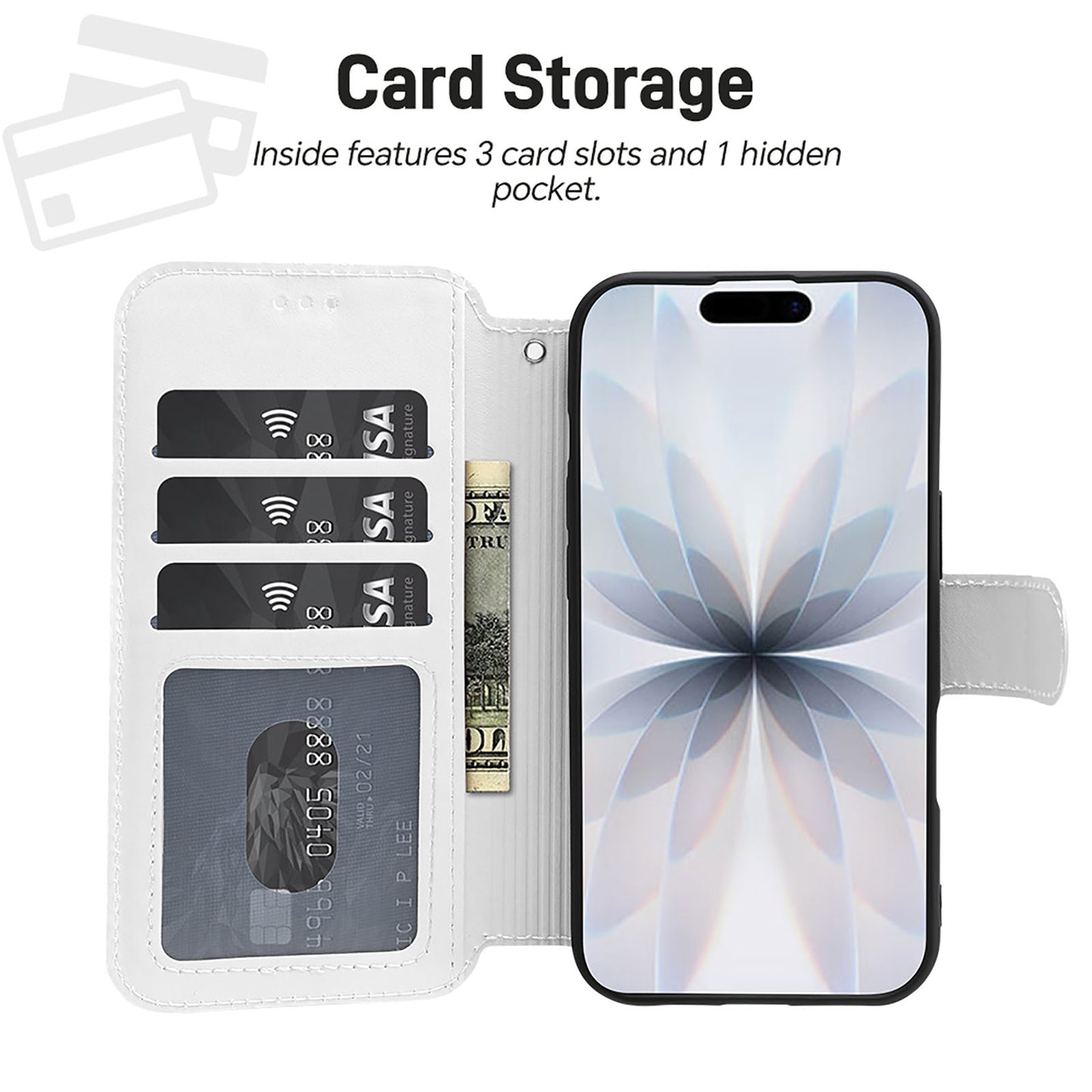 Custodia a Libro in Pelle Personalizzata per iPhone 17 con Porta Carte e Laccetto