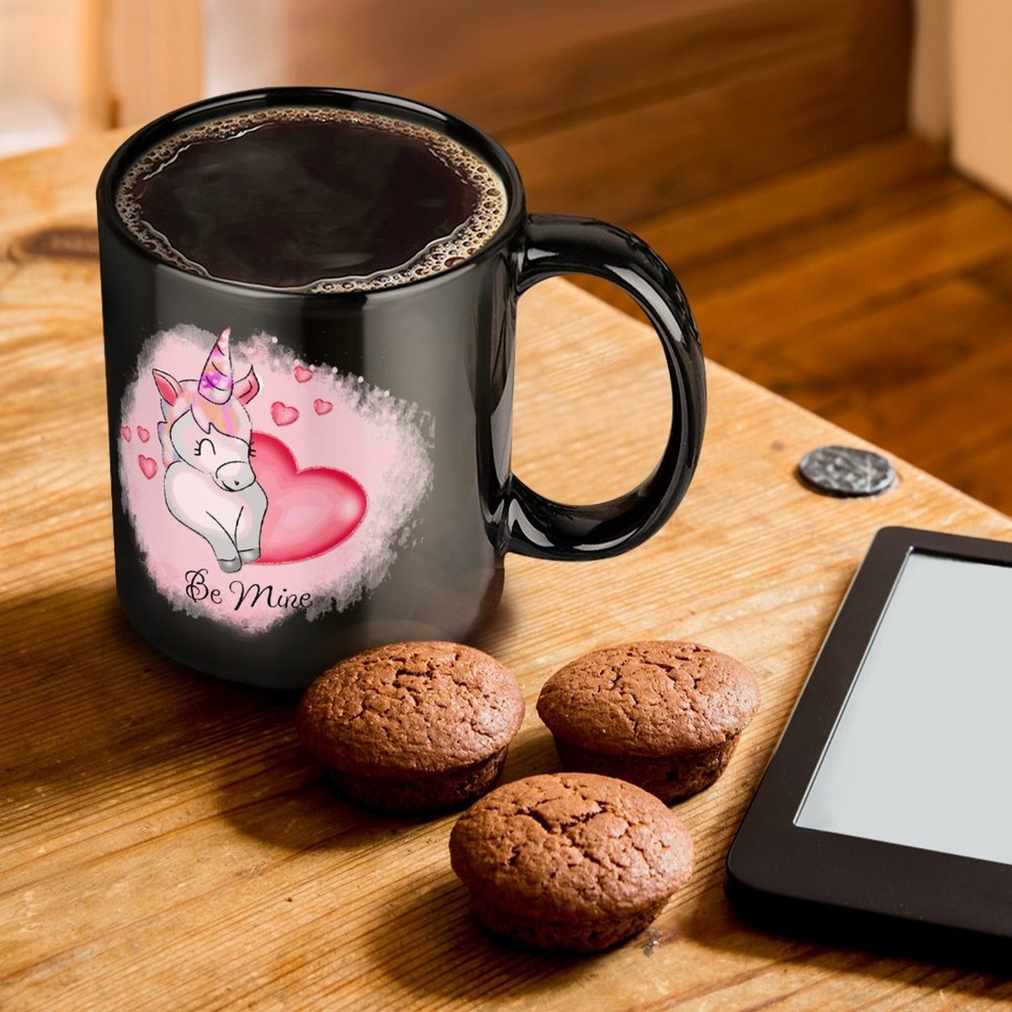 Tazza Nera Personalizzata in Ceramica | Stampa Foto/Testo | Idea Regalo Unica