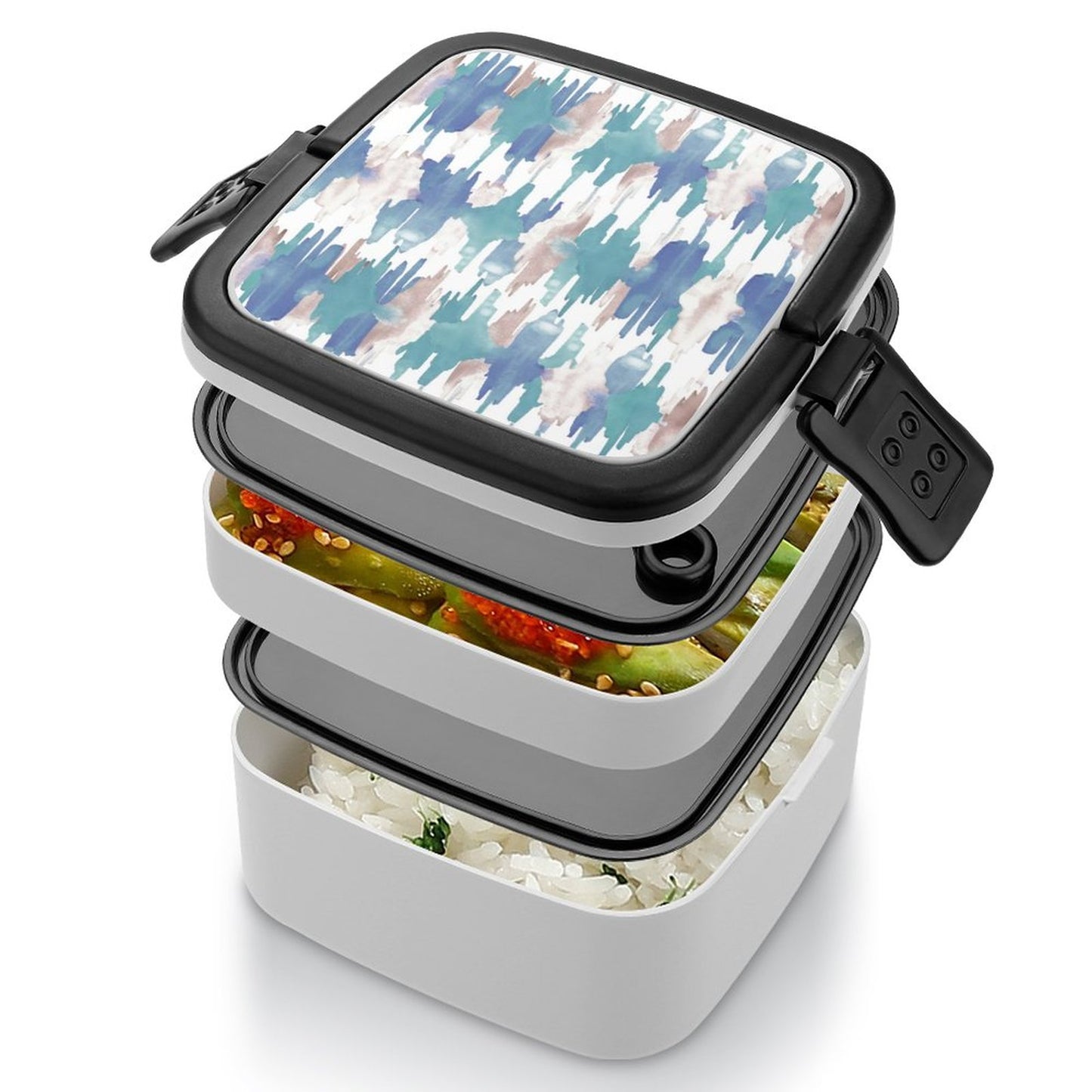 Bento Box Doppio Strato | Porta Pranzo 1000ml Personalizzato con Posate