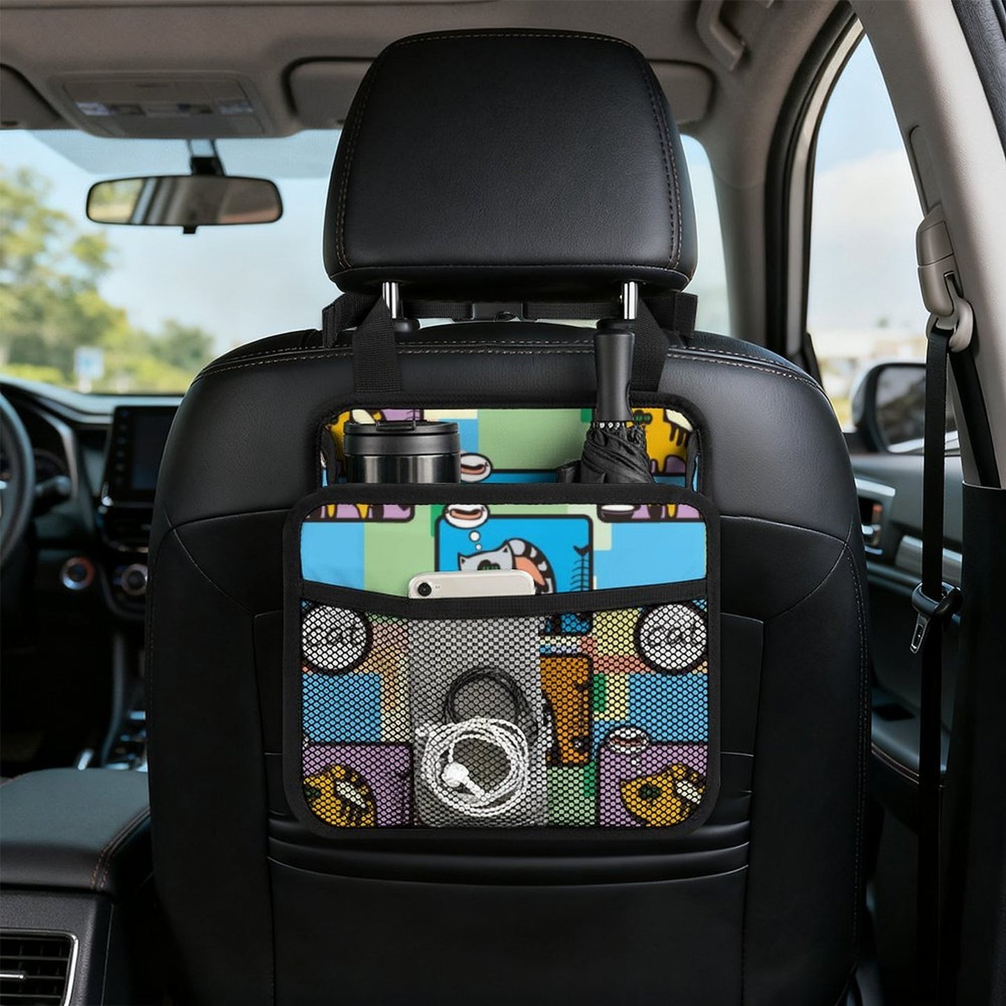 Organizer Sedile Auto Personalizzato | Portaoggetti in Ecopelle PU
