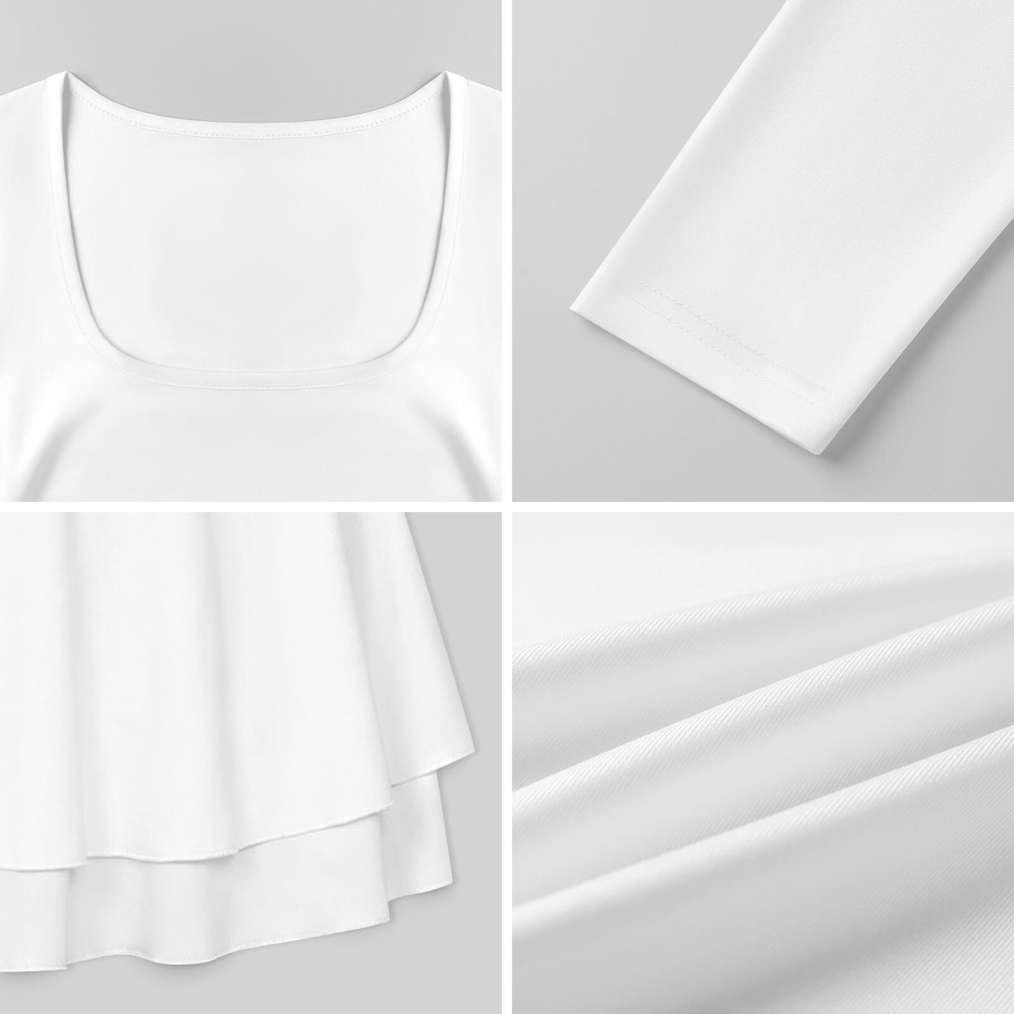 Mini abito donna con scollo quadrato e volant in milk silk personalizzato