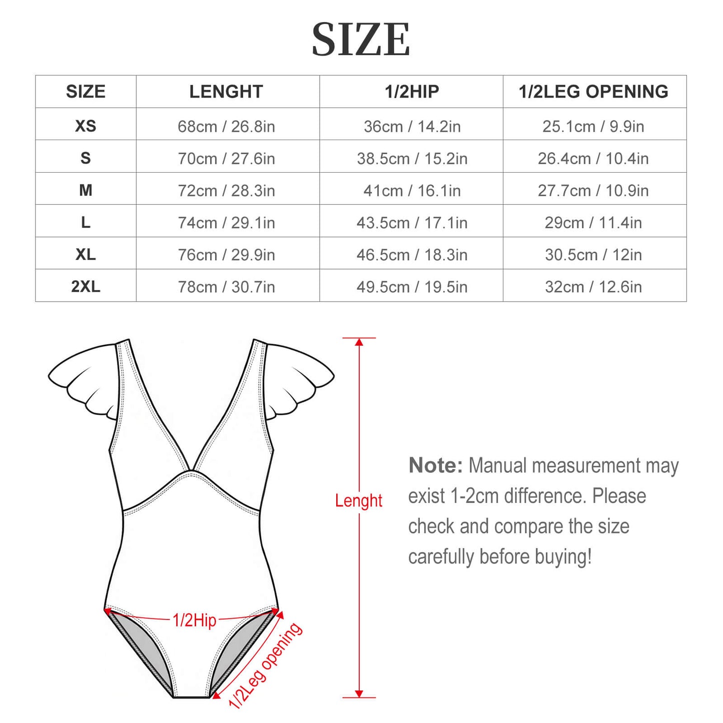 Costume intero donna con scollo a V e maniche con balza personalizzabile