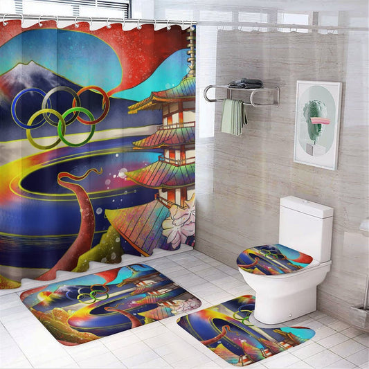 Set Bagno 4 Pezzi Personalizzato | Tappeti Velluto Corallo + Tenda Doccia