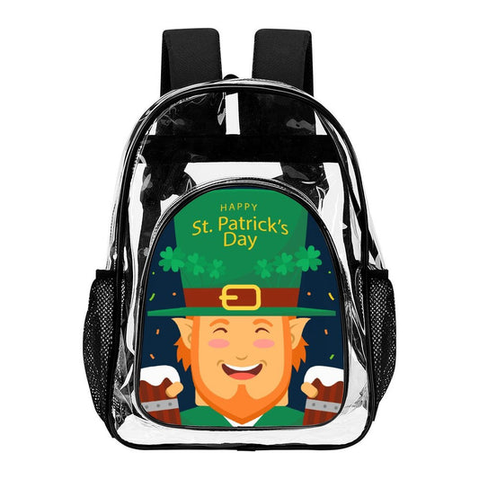 Clear Backpack Personalizzato in PVC con Tasca Laterale in Rete e Stampa UV