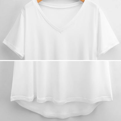 T-Shirt Donna Scollo V Personalizzata | Seta di Latte | Stile Comodo