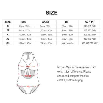 Costume Intero Cut-Out e Fiocco Personalizzato | Monokini con Stampa