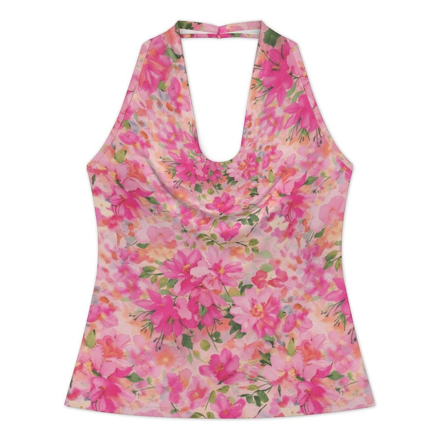 Top Halter Personalizzato da Donna | Maglia Smanicata con Scollo ad Anello