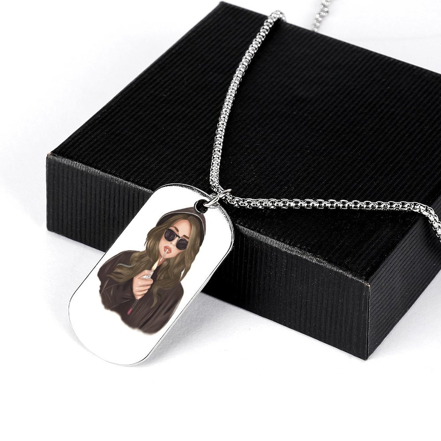 Collana a Piastrina Personalizzata in Acciaio al Titanio