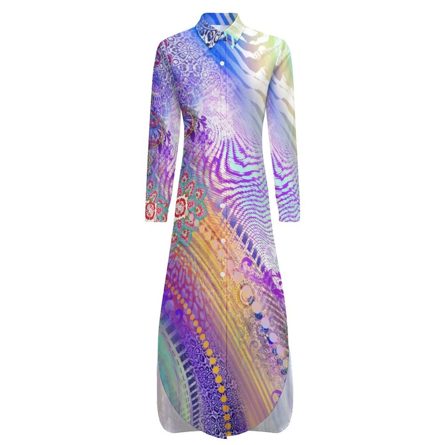 Abito Chemisier Donna Maniche Lunghe | Tessuto Elastico | Personalizzabile