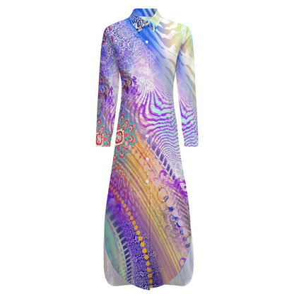 Abito Chemisier Donna Maniche Lunghe | Tessuto Elastico | Personalizzabile