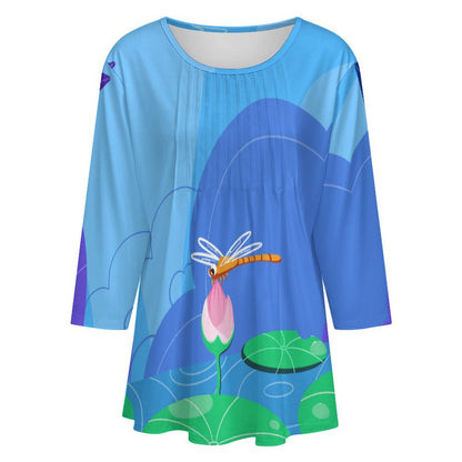 Top Donna Arricciato Personalizzato | Maglia Manica 3/4 con Foto Unica