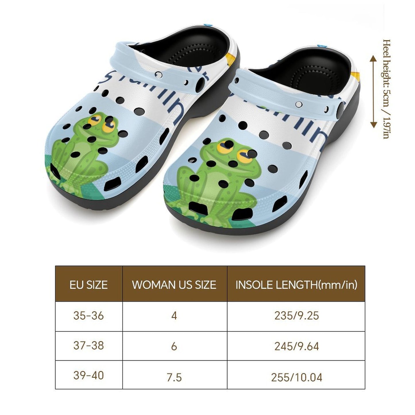 Platform Clogs con Tacco Personalizzati in EVA con Stampa Grafica su Misura