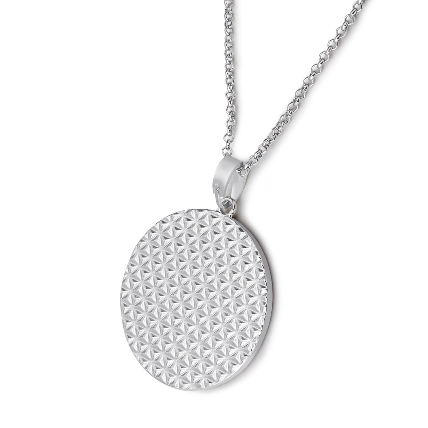Collana Foto Personalizzata con Strass | Ciondolo Rotondo Iced Out