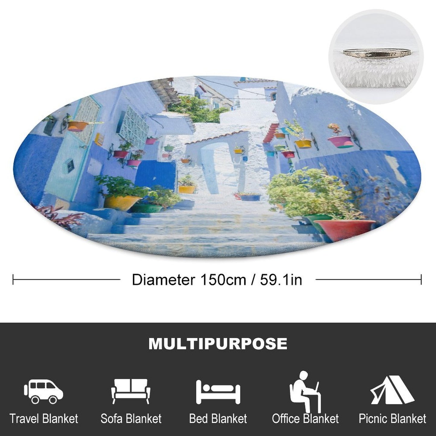 Coperta Rotonda Personalizzata con Foto | Il Tuo Cerchio di Comfort