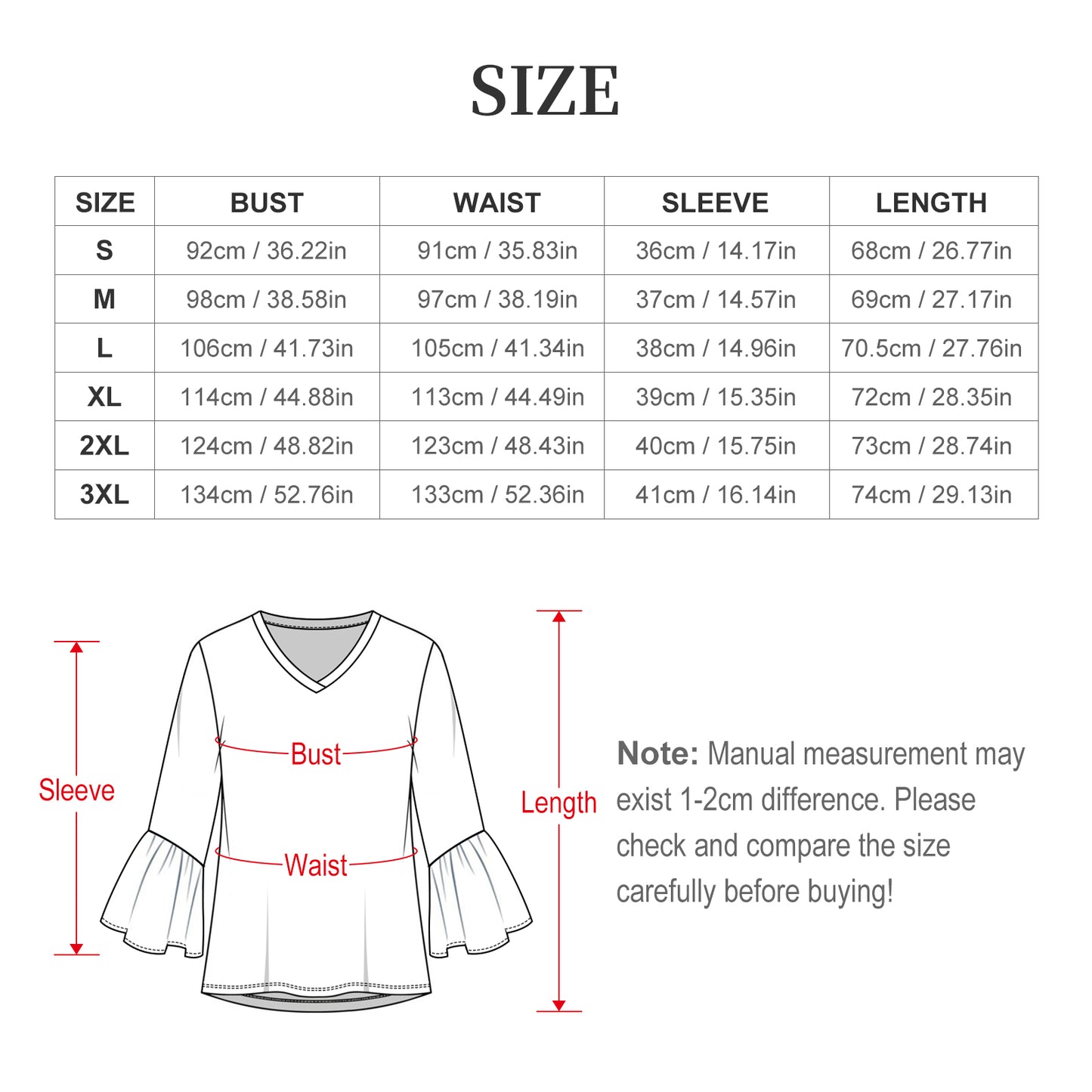 Blusa Donna con Volant e Scollo a V | Top Personalizzabile Elegante
